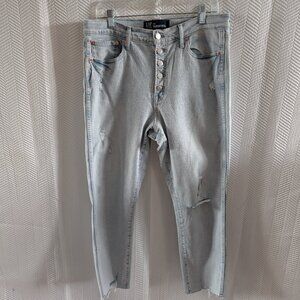 GAP High Rise Vintage Slim Jeans Light Blue Naples Wash Button-fly size 14/32